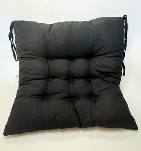 Black square chair seat - black,