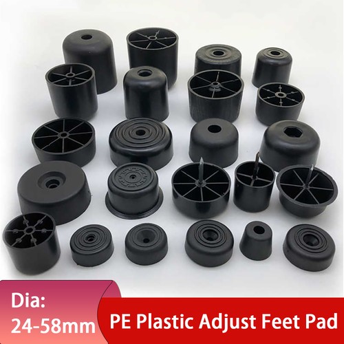 Black plastic adjust foot - black,