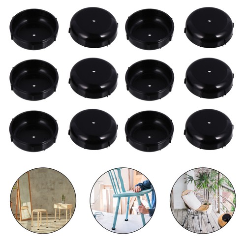 Black plastic furniture feet - furniture,