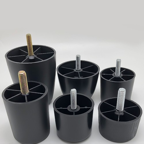 Black plastic adjustable - black, foot